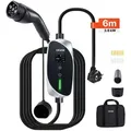 VEVOR Mobile Wallbox, 3,6 kW, 16 A, Typ 2 Ladestation, 1-Phasig-Ladegerät mit 6 m Ladekabel, Schuko-Stecker (16 A), LCD-Display, IP66-Steuereinheit, Stromversorgung für Elektrofahrzeuge