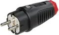 PCE Taurus2 Gummi-Stecker nat IP54, gerade, schwarz/rot (0511-sr)