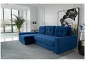 MEBLINI Schlafcouch mit Bettkasten - Kleines Ecksofa mit Schlaffunktion - Sofa mit Relaxfunktion und Kissen - Kleine Couch L-Form - Eckcouch - FURLA - 250x151x90cm Links - Blau Samt