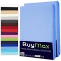 Buymax Spannbettlaken 2-er Set, Doppelpack, Bettlaken, Jersey 100% Baumwolle, Gummizug: rundum, (2 Stück), Pflegeleicht und Atmungsaktiv in Verschiedenen Farben und Größen blau 200 cm x 200 cm