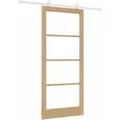 vidaXL Schiebetür ORKDAL Natur 93 x 211 cm Massivholz Kiefer und Glas 3332065