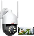 DEKCO 2K Überwachungskamera Aussen WLAN, 350°/90° 1 Stück (1er Pack) 