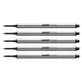 LAMY M66 5er Set Tintenroller-Großraummine aus Metall - Original Ersatzmine für alle Lamy Tintenroller ohne Kappe - dokumentenecht - Strichbreite Breit in Tintenfarbe schwarz