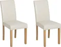 BELIANI Esszimmerstuhl 2er Set Beige Kunstleder Holzbeine Retro-Stil