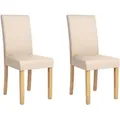 Esszimmerstuhl 2er Set Broadway Kunstleder Beige