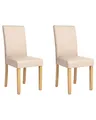 Bequemes Esszimmerstuhl-Set in Retro-Stil Kunstleder beige Broadway