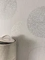 Newroom Tapete Grau Vliestapete Kreise - Mustertapete Modern Anthrazit Silber Struktur Leicht glänzend Punkte Grafisch Klassisch inkl. Tapezier-Ratgeber