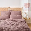 Blumtal Musselin Bettwäsche 135x200 cm - Bettbezug 135 x 200 + Kissenbezug 40x80 Violett