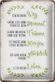 Schild Blech 20x30cm - Made in Germany - Spruch geh deinen Weg lache viel Metall Deko Blechschild