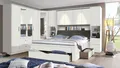 Schlafzimmer Set Lindau Kleiderschrank Bett Bettbrücke in weiß mit Spiegel
