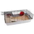 PETGARD Kleintierkäfig Mäuse- & Hamsterkäfig Nagerkäfig ELMO XXL mit nur 7 mm Drahtabstand, Nagerkäfig ELMO "XXL" hellgrau-schwarz