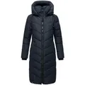 Navahoo Steppmantel Sahnekatzii XIV Schicker Wintermantel mit kuschlig warm wattiertem Kragen blau M (38)
