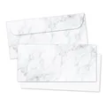 Briefkarten Set Marmor I 50 Blatt in DIN lang mit Umschlag I Weiß I Einladung Geburtstag Hochzeit Veranstaltung I dv749