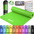 POWRX Yogamatte Gymnastikmatte Fitnessmatte Trainingsmatte Yoga inkl. Trageband Farbe: Grün, Breite: 60 cm