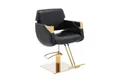 Physa Armlehnstuhl Friseurstuhl mit Fußstütze Barber-Stuhl 200 kg Penryn Black & Gold, Schwarz, Golden