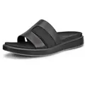 Pantolette ECCO "ECCO FLOWT W", Damen, Gr. 36, schwarz, Leder, casual, Schuhe, Sommerschuh, Hausschuh, Freizeitschuh, Keilabsatz, zum Schlupfen
