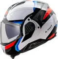 LS2, Modularer Motorradhelm ADVANT II TRIPLE White Blue Red, M