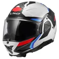 LS2 FF910 Advant II Triple Motorradhelm (Weiß/Blau/Rot) Gr: M (57)