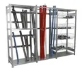REGALWERK Handwerkerregal BERT, HT Regal für Monteure und Installateure, 2m x 2,8m x 0,5m (HxBxT), für Kleinteile und Langgut, Gitterkörbe