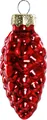 TrendLine Weihnachtskugeln Glas-Tannenzapfen 6 cm rot 12 Stück