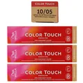 Wella Color Touch 60 ml 3 x 10/05 hell lichtblond natur mahagoni Set