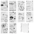 10 Bögen Silikonstempel,Enthält 1 Acrylplatte clear stamps,Enthält eine Vielzahl von Mustern silikon stempelset,silikon stempel,Geeignet für DIY Hochzeitseinladung Tagebuch clear stamp.