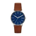 Skagen Herren-Signatur-Dreizeigeruhr, 40 mm Gehäusegröße Lederarmband