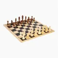 Small Foot Spielesammlung Schach und Dame XXL, Schach & Mühle in einem, Sehr Grosses Spielbrett, Senioren Spielbrett beige