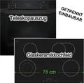 Herdset SIEMENS Backofen Teleskopauszug 3D Heissluft Hydrolyse EcoClean + Glaskeramikkochfeld Schwarz rahmenlos autark h|tech