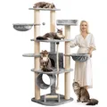 HAPPYPET Großer Kratzbaum Stabil 'Parker' 171 cm - XXL Katzenbaum Grau