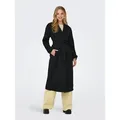 ONLY Trenchcoat ONLLINE X-LONG TRENCHCOAT OTW NOOS mit Bindegürtel an der Taille - 2 Seitentaschen schwarz M (38)