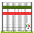 zaunzu Sichtschutzstreifen Fanartikel Italien für Doppelstabmatten Volle Streifenbreite, (1 Set, PP Laserstreifen Zaun), Italien Landesfarbe