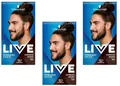 3x Schwarzkopf Live Men Colour Intense Permanent Colouration 880 Espressobraun, für Herren (3er Pack)