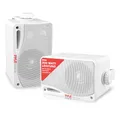 Pyle 3,5" Outdoor Lautsprecher 200W – 3-Wege Wasserdichte Lautsprecher Boxen Bluetooth für Innen & Außen mit Bassreflex – inkl. Wandhalterung & Netzteil, für Garten, Pool & Wohnzimmer (Paar)