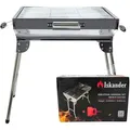 Grillpeter Mangal Iskander Edelstahl rostfrei Schaschlik Grill mit Grillrost Fächer Bürste