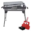Mangal Iskander Edelstahl 0,8 mm rostfrei Schaschlik Grill mit Grillrost Fächer