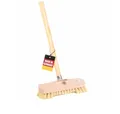 BawiTec Qualitäts Schrubber mit Bart Borsten-Rand 22cm Breit mit Stiel 120cm Lang Holzstiel Schrubberbesen Naturfaser Haushaltsschrubber Schrubberbürste Scheuerbürste für Küche, Bad, Werkstatt