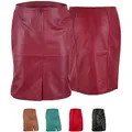 German Wear Lederrock Trend452R Midi Trendiger Midi Lederrock aus Lammnappa Business Rock echtleder rot 42