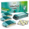 HomeBugProtect Silberfischfalle [9 Stück] - 100% giftfreie Monitoring-Klebefalle - Papierfisch-Falle für die Wohnung zur Befallsermittlung - Für Haushalte mit Kindern & Haustieren geeignet