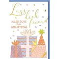Verlag Dominique Grußkarten Geburtstag - Karte mit Umschlag - Lass dich feiern
