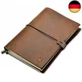 A5 Notizbuch Leder - Nachfüllbares Reisetagebuch aus Handgefertigtem Echtleder