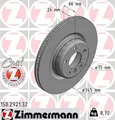 2x ZIMMERMANN Bremsscheibe Hinterachse für BMW