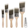 NANAPLUMS Malerpinsel 5er Set, Hochwertiger Lackierpinsel mit Farbdosen Öffner für präzise Malerarbeiten - Pinsel Acrylfarbe für alle Untergründe - Praktischer Pinselset Maler ohne Borstenverlust