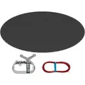 Woltu Pool-Abdeckplane (1-St), mit Ösen Drahtseil Aluminiumverschluss grau 360 cm x 360 cm x 0.01 cm