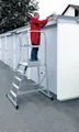 Günzburger Steigtechnik MUNK 303104 Aluminium Podesttreppe fahrbar Arbeitshöhe (max.): 2.95m Silber 32kg