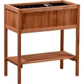 dobar Hochbeet mit Ablage, braun