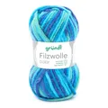 Gründl Wolle Filzwolle color zum Stricken und Filzen - Wolle zum Stricken aus 100% Schurwolle - 1 x 50 g - aqua multicolor