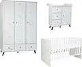 arthur berndt Babyzimmer-Komplettset Babyzimmer Set »Lavea« 3-teilig, (Set, Babymöbel-Set »Lavea«: Kleiderschrank, Kinderbett und Wickelkommode)