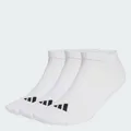 adidas Unisex Cushioned Essentials Low Cut Socks 3 Pair Pack, white/white/black, 42-45