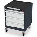 STIER Mobiler Schubladenschrank mit 4 Schubladen BxTxH 600x575x790 mm anthrazitgrau/lichtgrau, RAL 7016 / RAL 7035